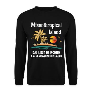 Misanthropical Island Sommer Urlaub Mallorca Fun - Unisex Pullover - Schwarz - Vorne - Alina (178cm) & Michal (187cm)