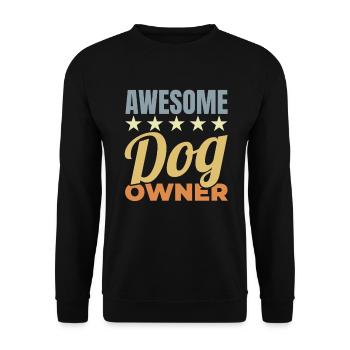 Awesome Dog Owner - Unisex Pullover - Schwarz - Vorne - Alina (178cm) & Michal (187cm)
