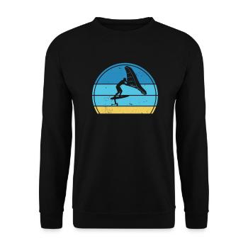 Wingfoil-Surfer Wingfoiling Hydrofoil Kitefoil - Unisex Pullover - Schwarz - Vorne - Alina (178cm) & Michal (187cm)