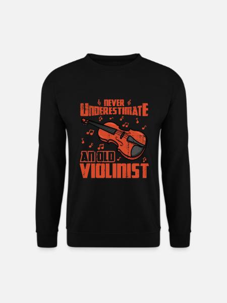 Never Underestimate An Old Violinist - Unisex Sweatshirt - black
