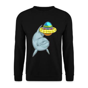 Baignade de Pâques avec dauphins - Sweat-shirt Unisexe - noir - Devant - Alina (178cm) & Michal (187cm)