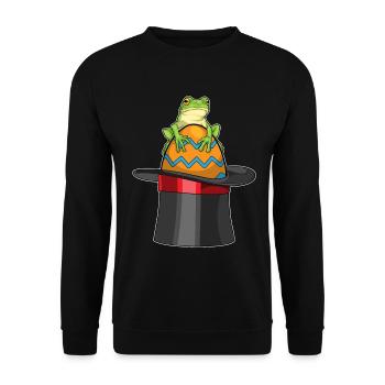 Frosch Ostern Zauberer - Unisex Pullover - Schwarz - Vorne - Alina (178cm) & Michal (187cm)