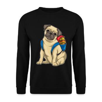 Pug Easter Student - Unisex Sweatshirt - black - Front - Alina (178cm) & Michal (187cm)