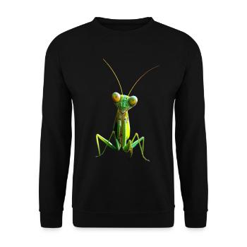 Gottesanbeterin Praying Mantis Liebe Fangschrecken - Unisex Pullover - Schwarz - Vorne - Alina (178cm) & Michal (187cm)