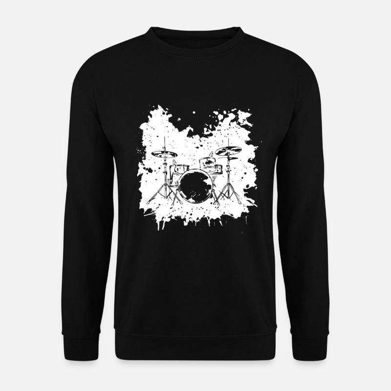 Drumkit Zeichnung - Unisex Pullover - Schwarz