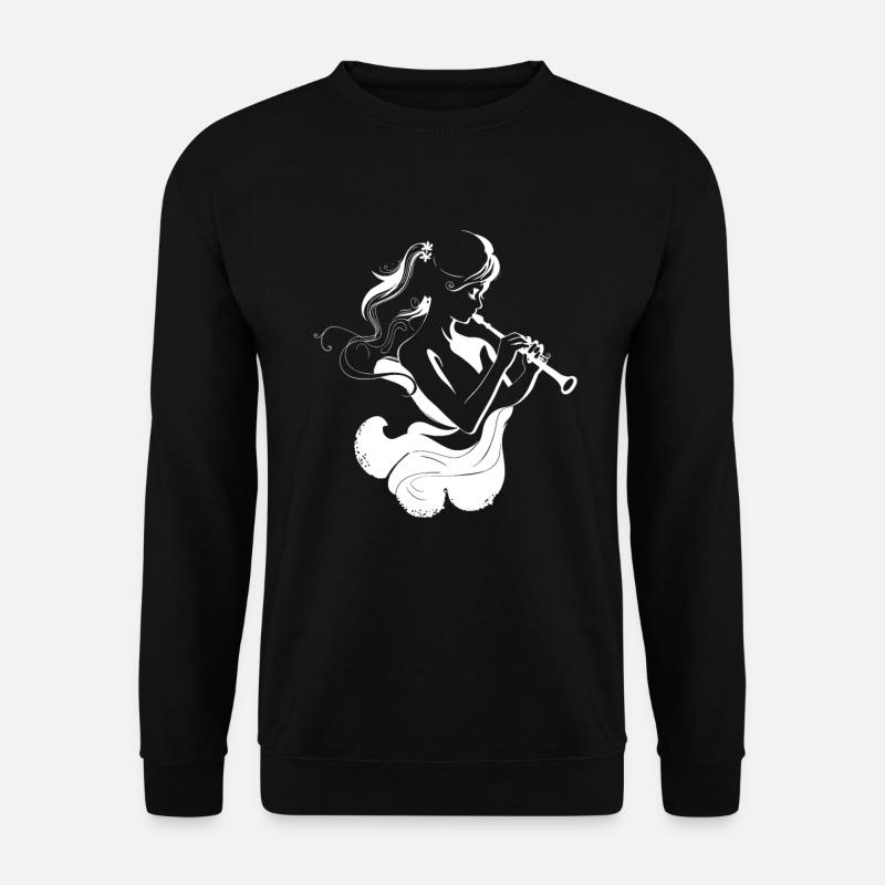 Flute Player Sketch - Unisex Sweatshirt - black