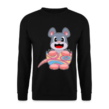 Mouse Easter Easter Egg - Unisex Sweatshirt - black - Front - Alina (178cm) & Michal (187cm)