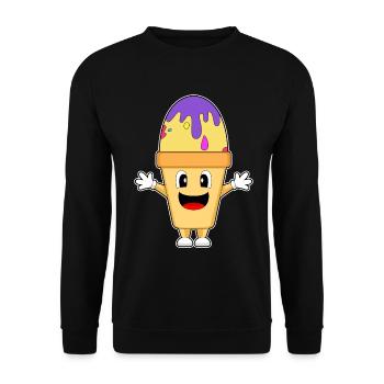 Eiswaffel Ostern Osterei - Unisex Pullover - Schwarz - Vorne - Alina (178cm) & Michal (187cm)