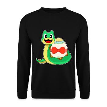 Snake Easter Easter Egg - Unisex Sweatshirt - black - Front - Alina (178cm) & Michal (187cm)