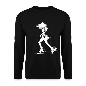 Roller Skater Drawing - Unisex Sweatshirt - black - Front - Alina (178cm) & Michal (187cm)