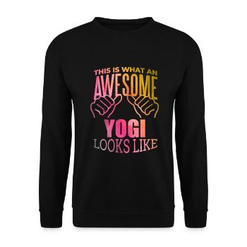 Yoga - Unisex Sweatshirt - black - Front - Alina (178cm) & Michal (187cm)