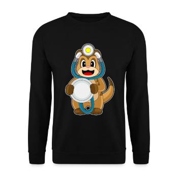 Meerkat Doctor Stethoscope - Unisex Sweatshirt - black - Front - Alina (178cm) & Michal (187cm)