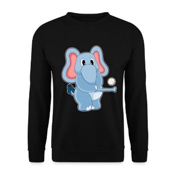 Elephant Baseball - Sweat-shirt Unisexe - noir - Devant - Alina (178cm) & Michal (187cm)