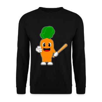 Karotte Baseball Baseballschläger - Unisex Pullover - Schwarz - Vorne - Alina (178cm) & Michal (187cm)