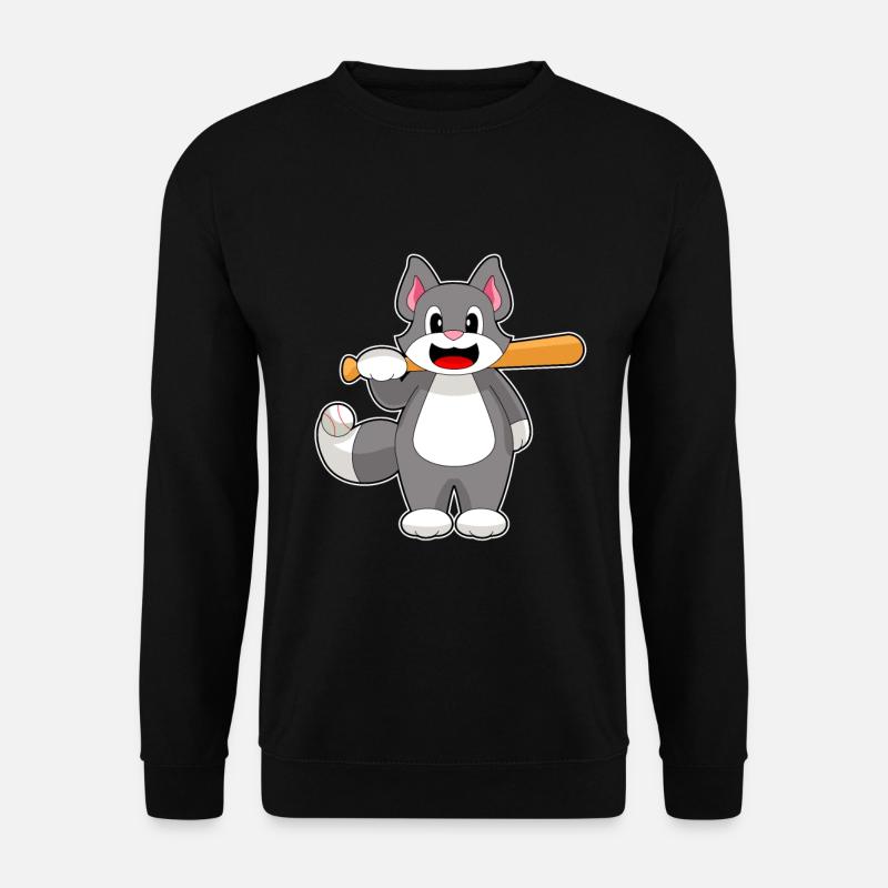 Cat Baseball Batte de baseball - Sweat-shirt Unisexe - noir