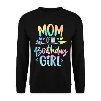 Maman de la fille d’anniversaire Tie Dye Colorée Maman d’anniversaire - Sweat-shirt Unisexe - noir - Devant - Alina (178cm) & Michal (187cm)