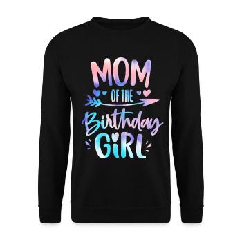 Maman de la fille d’anniversaire mère de l’anniversaire - Sweat-shirt Unisexe - noir - Devant - Alina (178cm) & Michal (187cm)