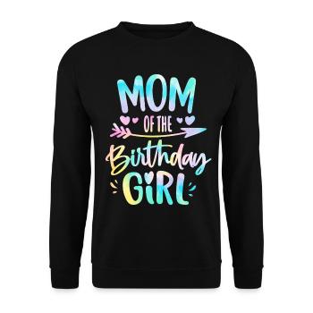Maman de la fille d’anniversaire Tie Dye Colorée Maman d’anniversaire - Sweat-shirt Unisexe - noir - Devant - Alina (178cm) & Michal (187cm)