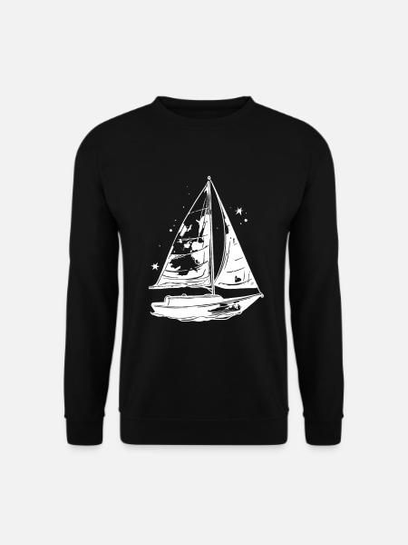 Sailboat Sketch - Unisex Sweatshirt - black