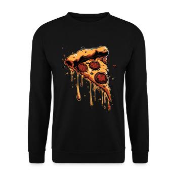 Pizza Slice Graphic - Unisex Sweatshirt - black - Front - Alina (178cm) & Michal (187cm)