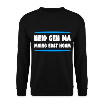 Bayrischer Spruch  - Unisex Pullover - Schwarz - Vorne - Alina (178cm) & Michal (187cm)