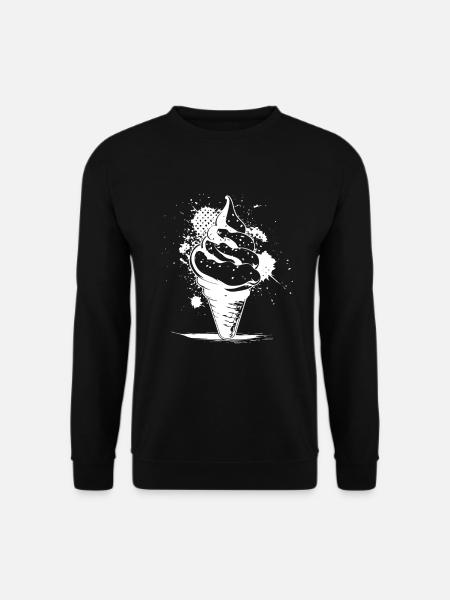 Ice cream cone Drawing - Unisex Sweatshirt - black