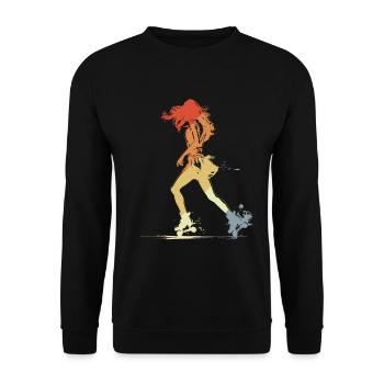 Patinage à roulettes fille graphique - Sweat-shirt Unisexe - noir - Devant - Alina (178cm) & Michal (187cm)
