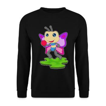 Butterfly Workout Gymnastics Fitness - Unisex Sweatshirt - black - Front - Alina (178cm) & Michal (187cm)