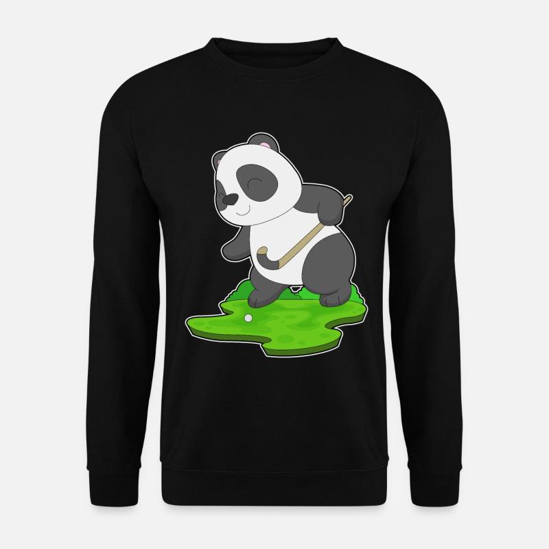 Panda Hockey Hockeyschläger - Unisex Pullover - Schwarz