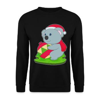Koala Weihnachten Weihnachtsglocke - Unisex Pullover - Schwarz - Vorne - Alina (178cm) & Michal (187cm)