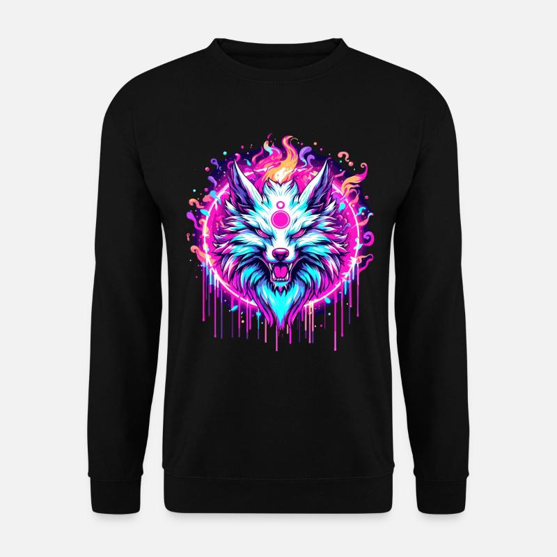 Psychedelischer Fuchs - Unisex Pullover - Schwarz