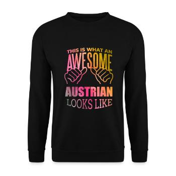 Austria - Unisex Sweatshirt - black - Front - Alina (178cm) & Michal (187cm)