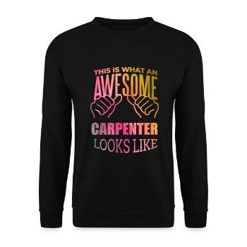menuiserie - Sweat-shirt Unisexe - noir - Devant - Alina (178cm) & Michal (187cm)