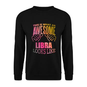 Waage - Unisex Pullover - Schwarz - Vorne - Alina (178cm) & Michal (187cm)