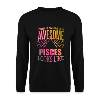 Fische - Unisex Pullover - Schwarz - Vorne - Alina (178cm) & Michal (187cm)