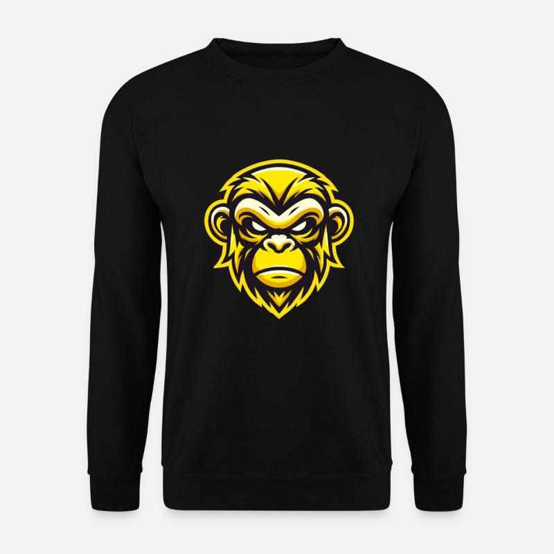 Gelbes wildes Affengesicht Design - Unisex Pullover - Schwarz