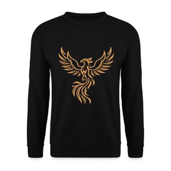 Phoenix Majestic Tribal Art Bird Fire Symbol - Unisex Sweatshirt - black - Front - Alina (178cm) & Michal (187cm)