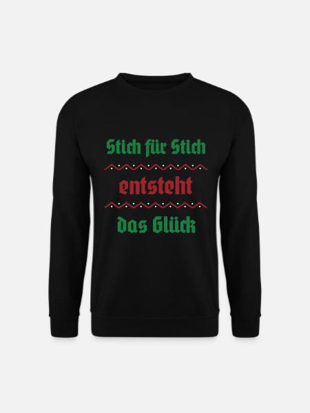 Stitch by stitch, happiness arises - Unisex Sweatshirt - black