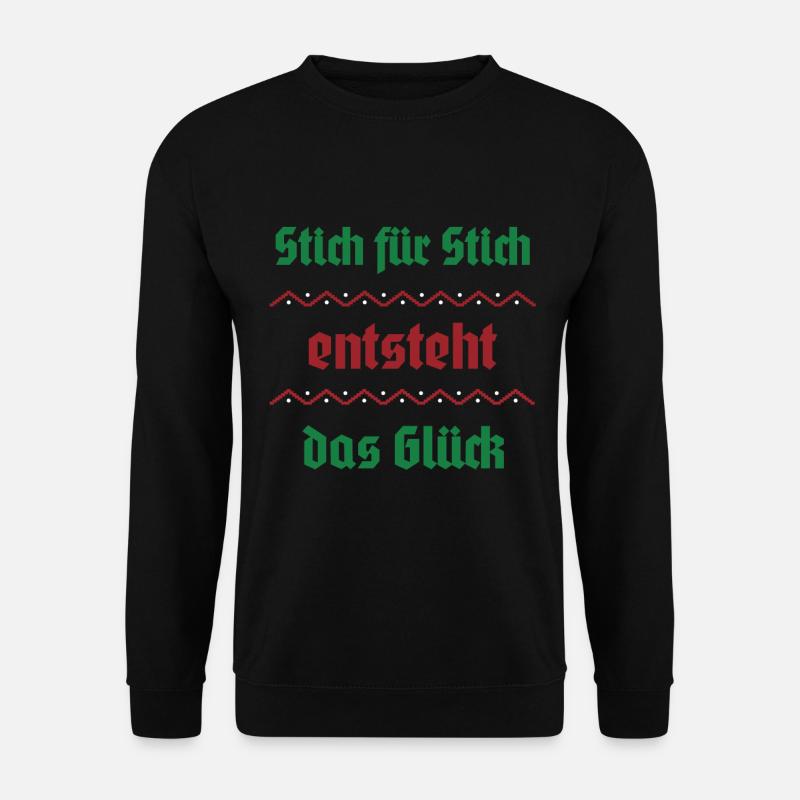 Stitch by stitch, happiness arises - Unisex Sweatshirt - black