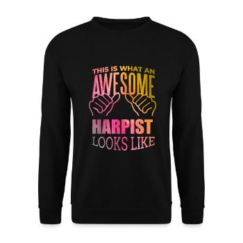 harpe - Sweat-shirt Unisexe - noir - Devant - Alina (178cm) & Michal (187cm)