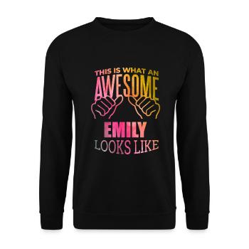 Emily - Unisex Pullover - Schwarz - Vorne - Alina (178cm) & Michal (187cm)
