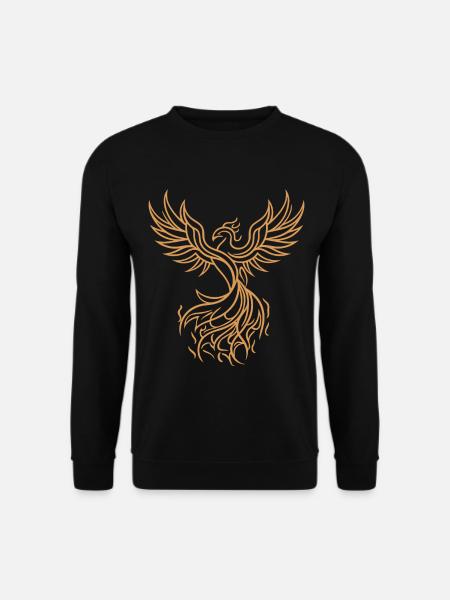 Phönix Mythischer Feuervogel Auferstehender Stammeskunst - Unisex Pullover - Schwarz