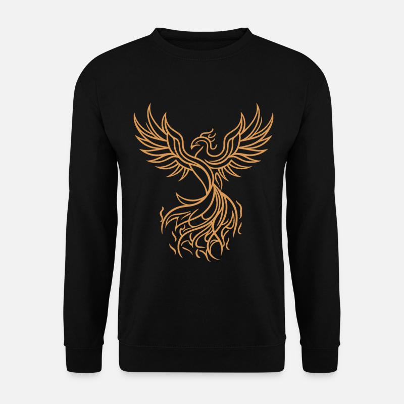 Phönix Mythischer Feuervogel Auferstehender Stammeskunst - Unisex Pullover - Schwarz