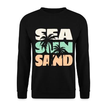 Mer Soleil Sable Plage Palmiers Ambiance d’été T-shirt - Sweat-shirt Unisexe - noir - Devant - Alina (178cm) & Michal (187cm)
