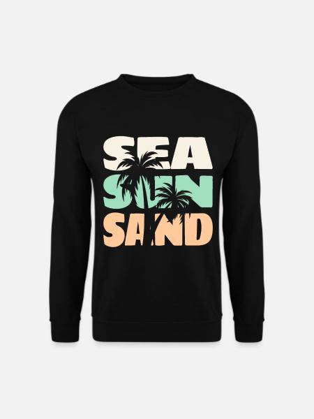 Meer Sonne Sand Strand Palmen Sommer Vibes T-Shirt - Unisex Pullover - Schwarz