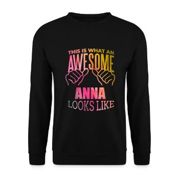 Anna - Sweat-shirt Unisexe - noir - Devant - Alina (178cm) & Michal (187cm)