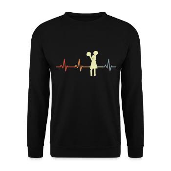 Ligne de cœur de pom-pom girl - Sweat-shirt Unisexe - noir - Devant - Alina (178cm) & Michal (187cm)