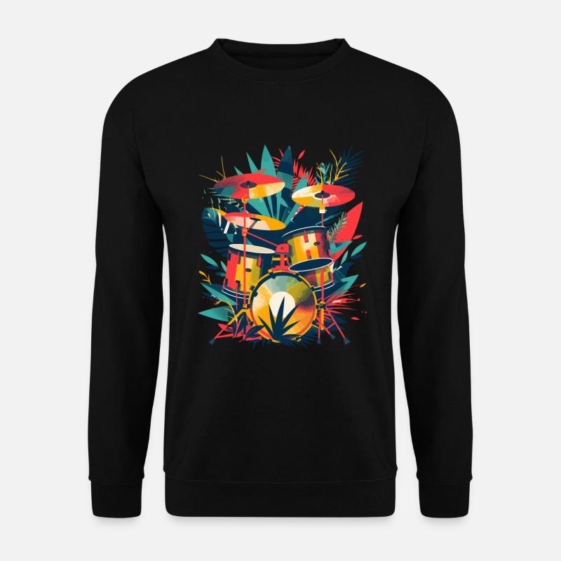 Drum Set Illustration - Unisex Sweatshirt - black
