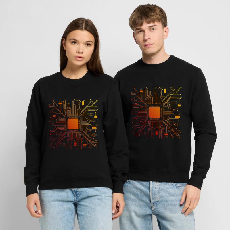 Tech Computer Motherboard Abstract Microchip Unisex Sweatshirt