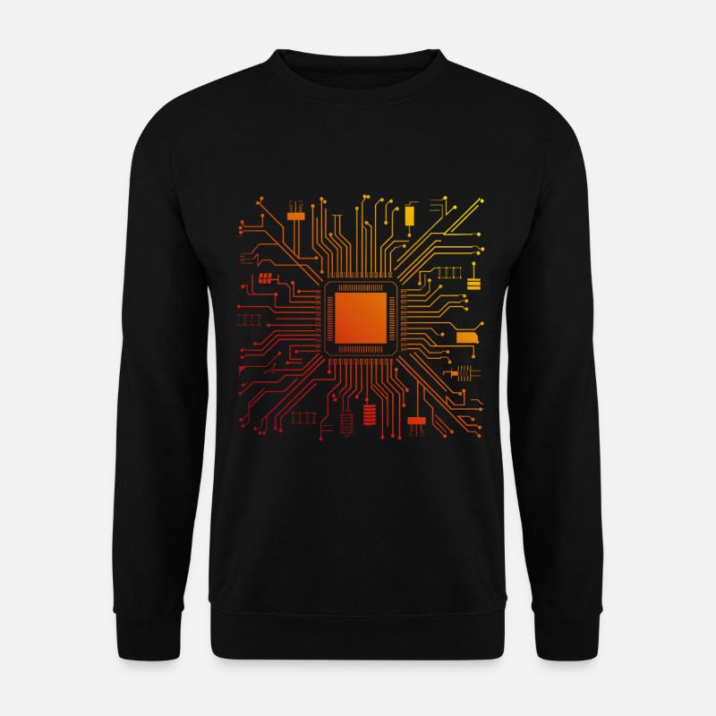 Tech Computer Motherboard Abstract Microchip - Unisex Sweatshirt - black